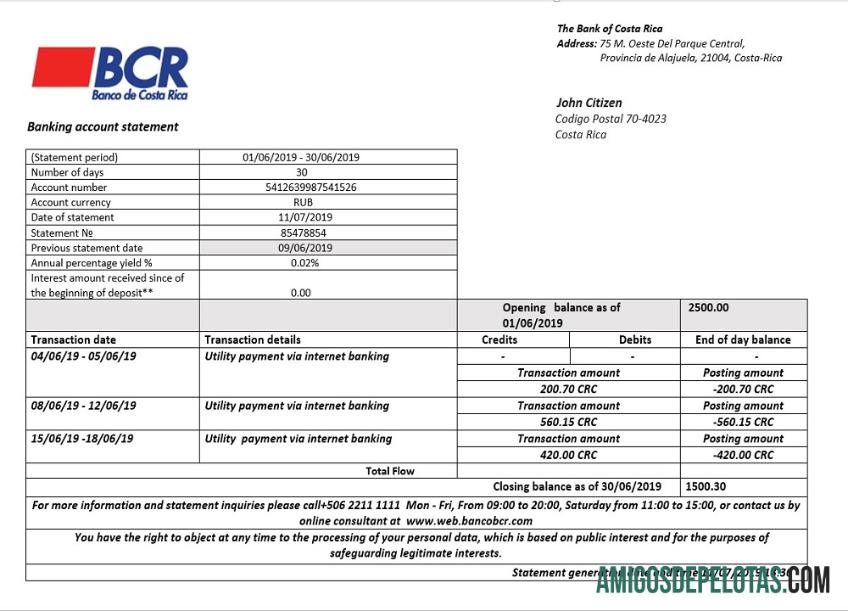 Costa Rica The Bank Of Costa Rica modelo